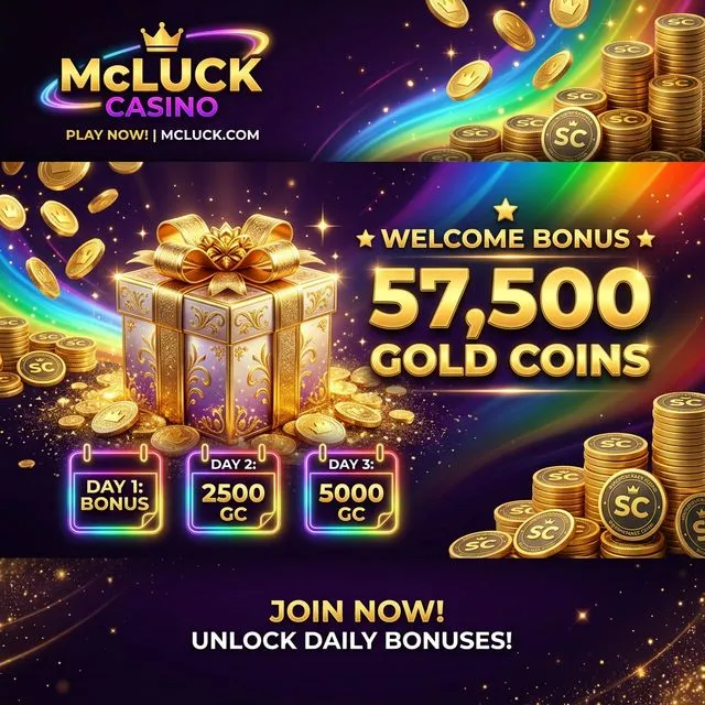 McLuck Casino welcome bonus — gold coins and sweepstakes rewards