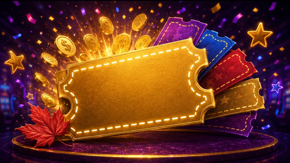 McLuck Casino promo code coupon with gold sweepstakes ticket and free coin rewards